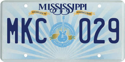 MS license plate MKC029