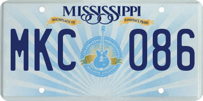 MS license plate MKC086