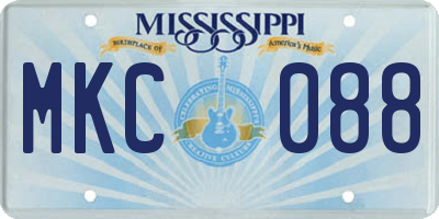 MS license plate MKC088