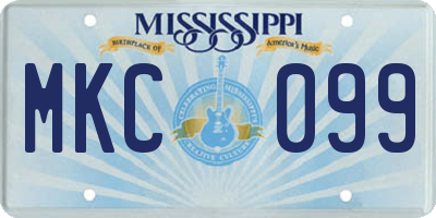 MS license plate MKC099