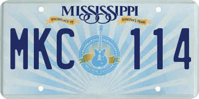 MS license plate MKC114