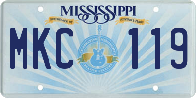 MS license plate MKC119