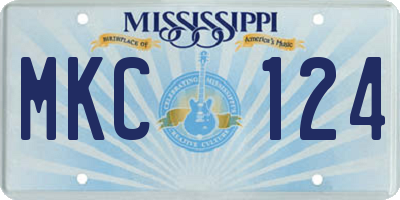 MS license plate MKC124