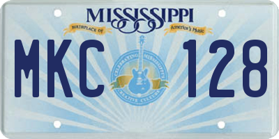 MS license plate MKC128