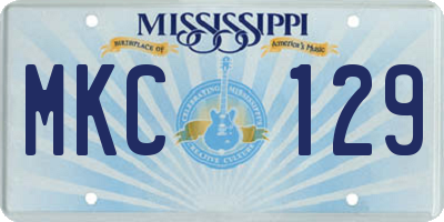 MS license plate MKC129