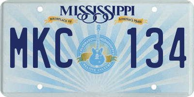 MS license plate MKC134