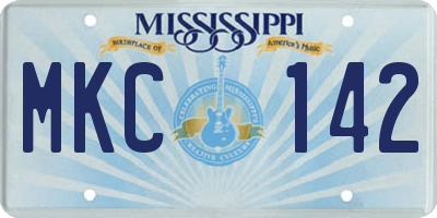 MS license plate MKC142