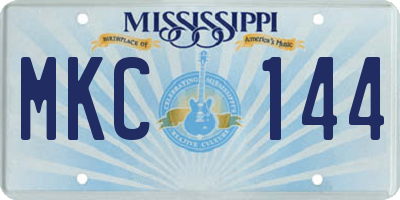MS license plate MKC144