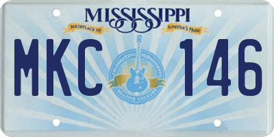 MS license plate MKC146