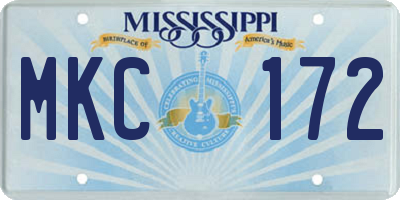 MS license plate MKC172