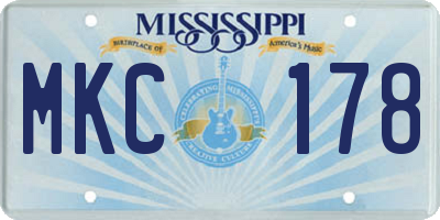 MS license plate MKC178