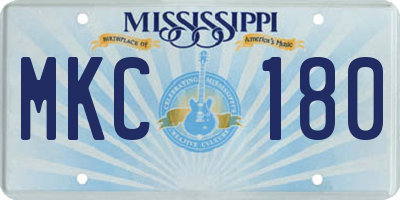 MS license plate MKC180