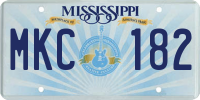 MS license plate MKC182