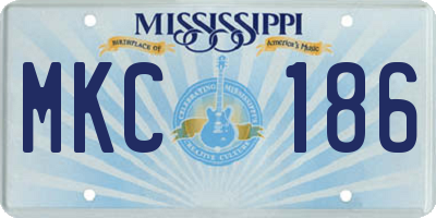 MS license plate MKC186