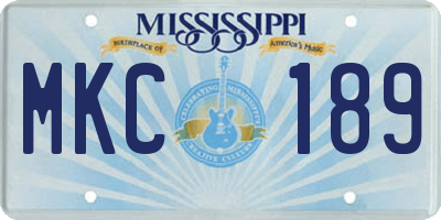 MS license plate MKC189