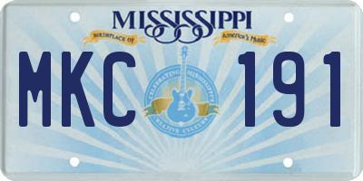 MS license plate MKC191