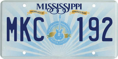 MS license plate MKC192