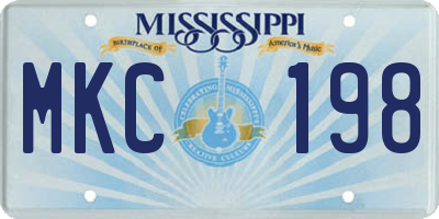 MS license plate MKC198