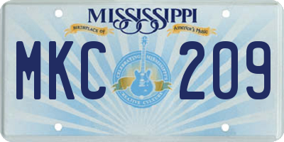 MS license plate MKC209