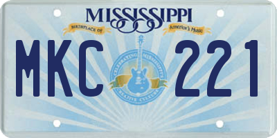 MS license plate MKC221
