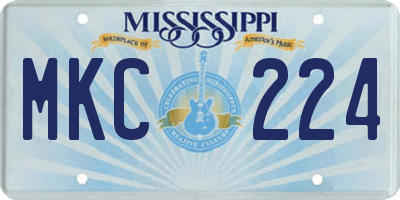 MS license plate MKC224