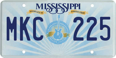 MS license plate MKC225
