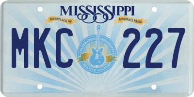MS license plate MKC227