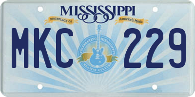 MS license plate MKC229