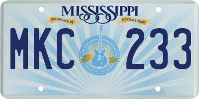 MS license plate MKC233