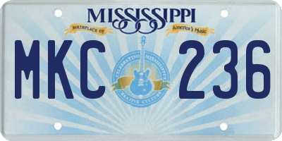 MS license plate MKC236