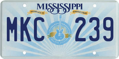 MS license plate MKC239