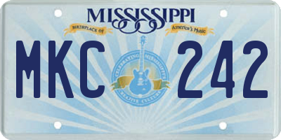 MS license plate MKC242