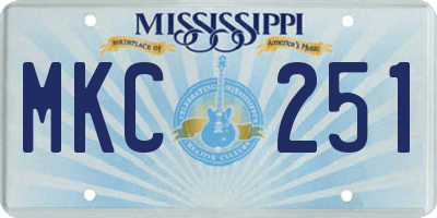 MS license plate MKC251
