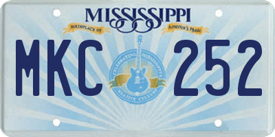 MS license plate MKC252