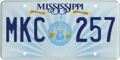 MS license plate MKC257