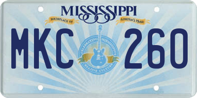 MS license plate MKC260
