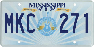 MS license plate MKC271