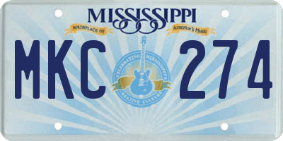 MS license plate MKC274