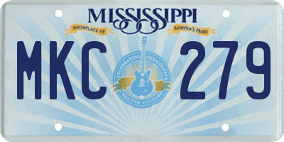 MS license plate MKC279