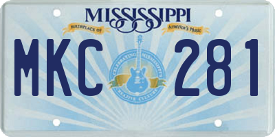 MS license plate MKC281