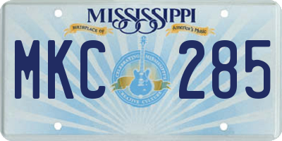 MS license plate MKC285