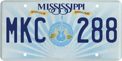 MS license plate MKC288