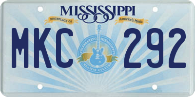 MS license plate MKC292