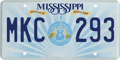 MS license plate MKC293