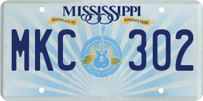 MS license plate MKC302