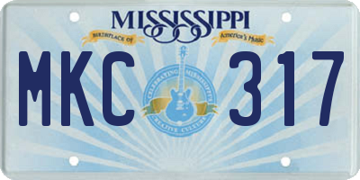 MS license plate MKC317