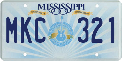 MS license plate MKC321
