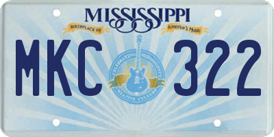 MS license plate MKC322
