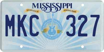 MS license plate MKC327