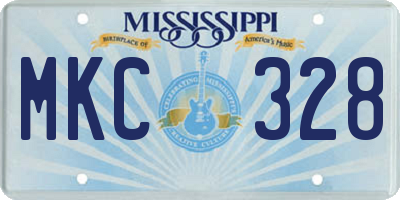 MS license plate MKC328
